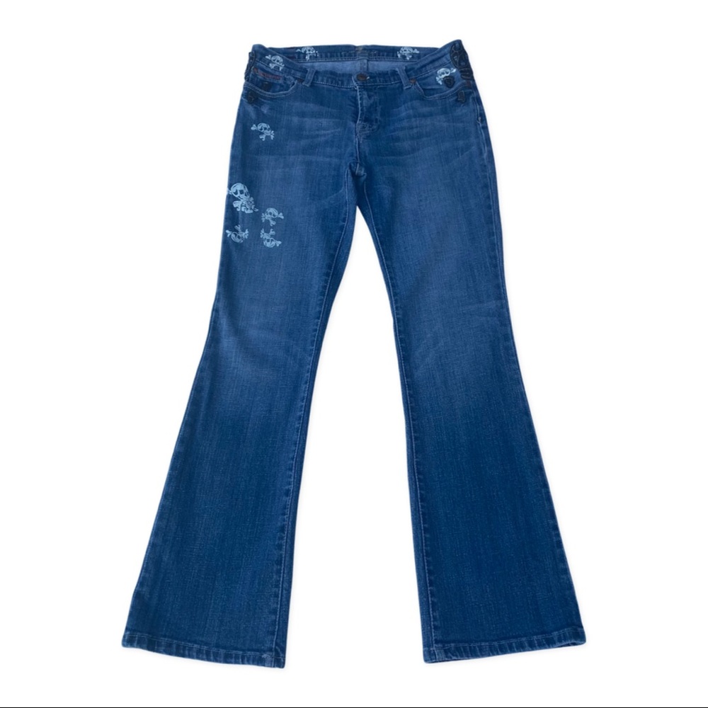 7FAM Skull Boot cut Jeans Size 31